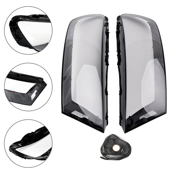Par de cubiertas de lente de faro de coche LH + RH, pegamento de carcasa de pantalla para Audi Q7 2016-2019