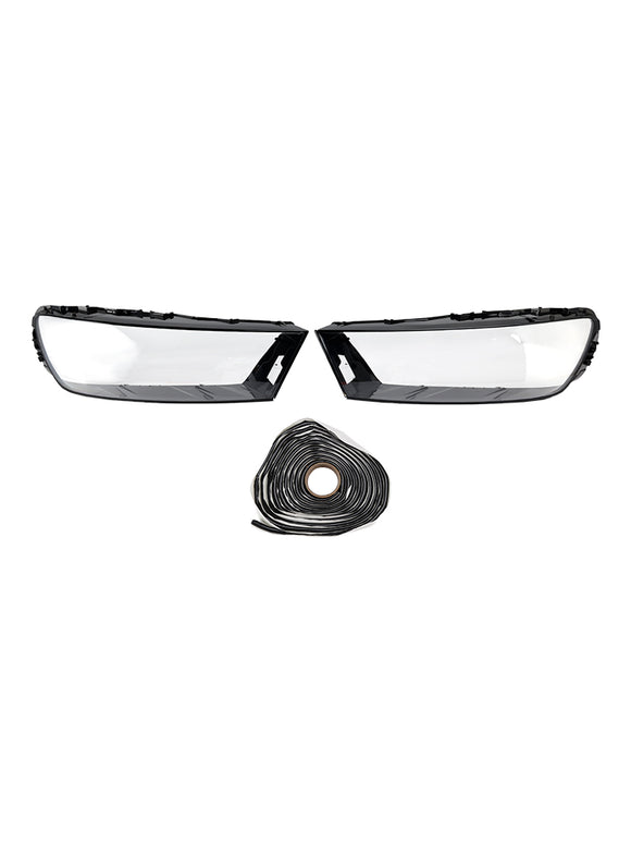 Par de cubiertas de lente de faro de coche LH + RH, pegamento de carcasa de pantalla para Audi Q7 2016-2019