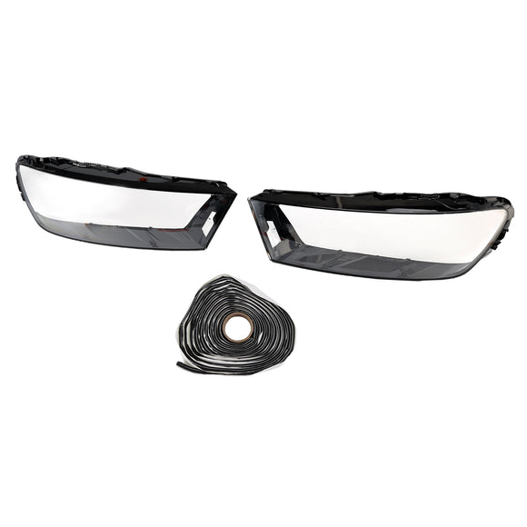 Par de cubiertas de lente de faro de coche LH + RH, pegamento de carcasa de pantalla para Audi Q7 2016-2019