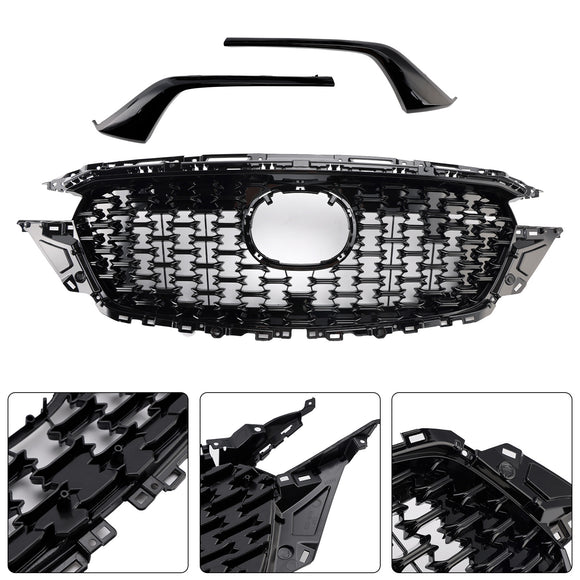 Mazda CX-5 2022-2025 Black Grille Front Bumper Replacement Grill KSD5-50719 W/ Gloss Black Molding Trim