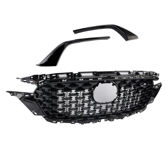 Mazda CX-5 2022-2025 Black Grille Front Bumper Replacement Grill KSD5-50719 W/ Gloss Black Molding Trim