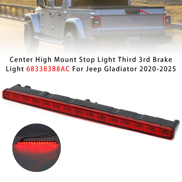 Center High Mount Stop Light Third 3rd Brake Light 68338388AC For Jeep Gladiator 2020-2025