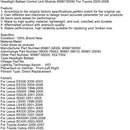 Ajovalojen painolastin ohjausyksikön moduuli 8596730050 Toyota 2005-2008-14
