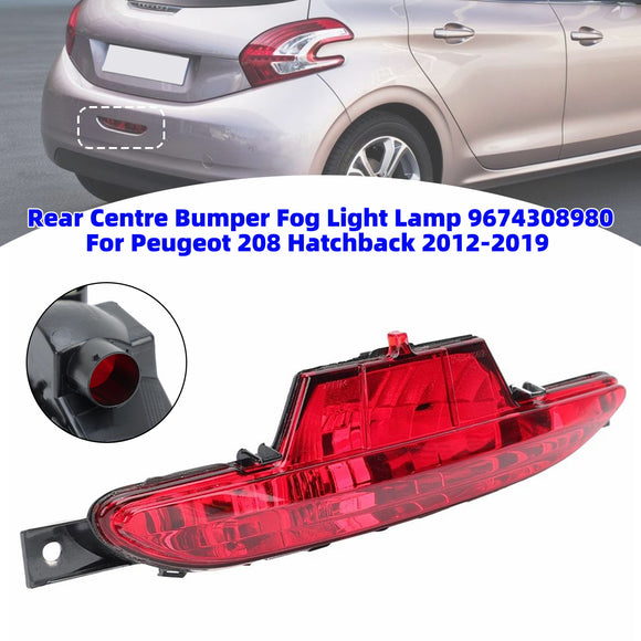 Rear Centre Bumper Fog Light Lamp 9674308980 For Peugeot 208 Hatchback 2012-2019