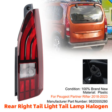 Rear Right Tail Light Tail Lamp Halogen For Peugeot Partner Rifter 2018-2023