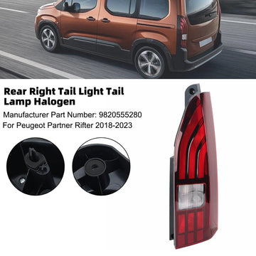 Rear Right Tail Light Tail Lamp Halogen For Peugeot Partner Rifter 2018-2023 - 0