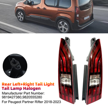 Rear Left+Right Tail Light Tail Lamp Halogen For Peugeot Partner Rifter 18-2023 - 0
