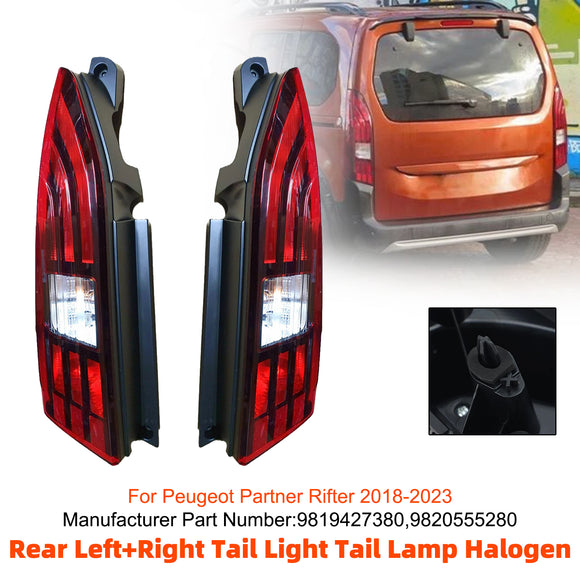 Hinten links + rechts Rücklicht Rücklicht Halogen für Peugeot Partner Rifter 18-2023