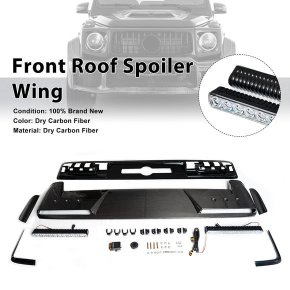 Front Roof Spoiler Wing Fit Mercedes Benz G-Class W465 B800 2025+ W/ LED