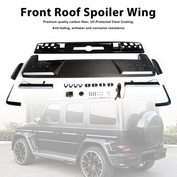 Front Roof Spoiler Wing Fit Mercedes Benz G-Class W465 B800 2024-2026 W/ LED - 0