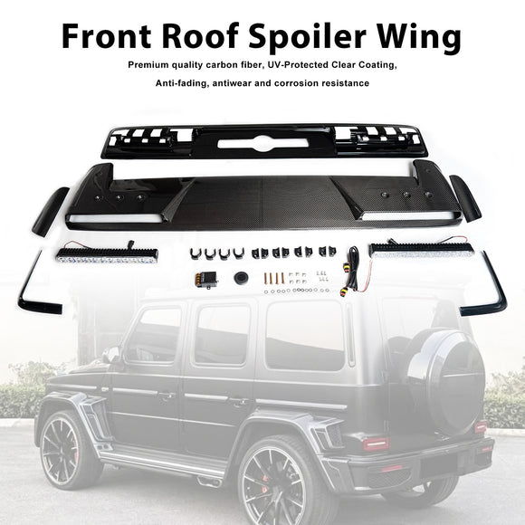 Front Roof Spoiler Wing Fit Mercedes Benz G-Class W465 B800 2025+ W/ LED