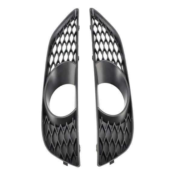 Audi Q7 Sline 2010-2015 2 STUKS Voorbumper Mistlamp Grill Onderste Grille Cover Zwart