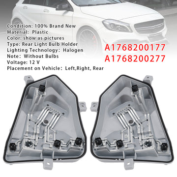 Left+Right Rear Tail Light Lamp Bulb Holder A1768200177 A1768200277 For Mercedes W176 A Class 2012-2015