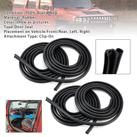 4PCS Anteriore Posteriore Sinistra Destra Porta Guarnizione In Gomma Guarnizione Per Hummer H2 2003-2009