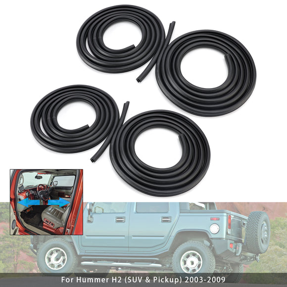 4PCS Anteriore Posteriore Sinistra Destra Porta Guarnizione In Gomma Guarnizione Per Hummer H2 2003-2009