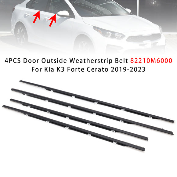 4PCS Porta Esterna Guarnizione Cintura 82210M6000 Per Kia K3 Forte Cerato 2019-2023