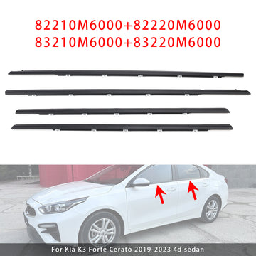 4PCS Door Outside Weatherstrip Belt 82210M6000 For Kia K3 Forte Cerato 2019-2023