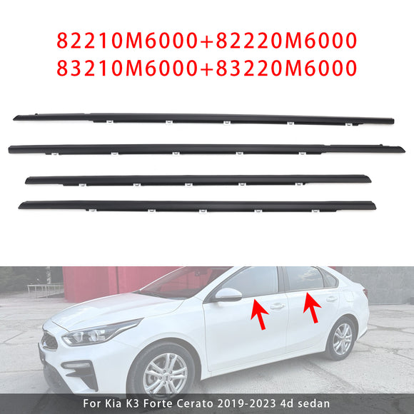 4PCS Porta Esterna Guarnizione Cintura 82210M6000 Per Kia K3 Forte Cerato 2019-2023