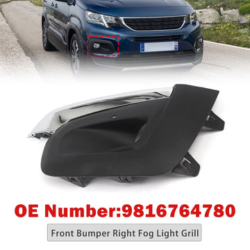Front Bumper Right Fog Light Grill 9816764780 For Peugeot Rifter 2019-2025 - 0