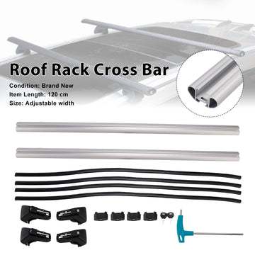 Universal Aluminium Car Roof Rack Luggage Carrier Cross Bar Rail Lockable 120CM