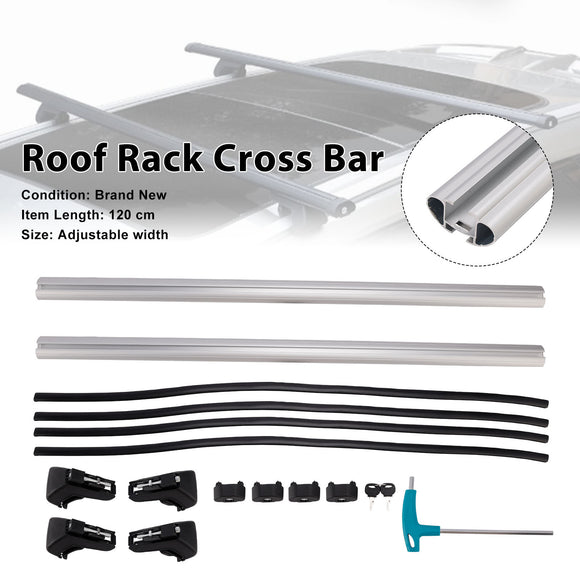 Portaequipajes Universal de aluminio para techo de coche, barra transversal con cerradura, 120CM