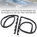 1992-1995 Honda Civic Coupe / Hatchback Left+Right Front Door Sub Seal Rubber Set 72365-SR3-014 72325-SR3-014-2