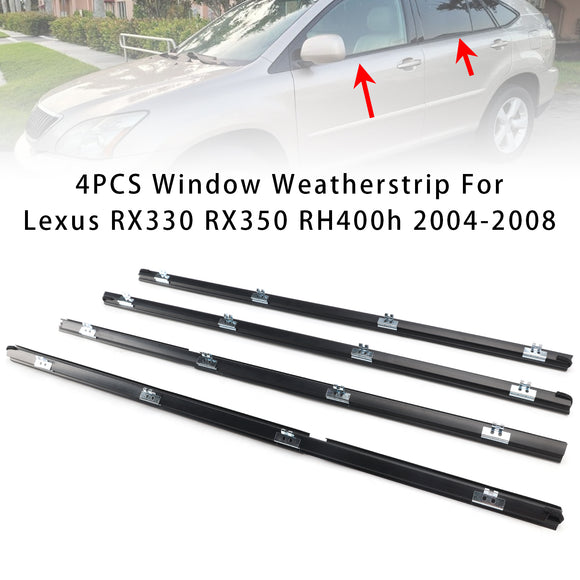 2003-2008 Lexus RX330 RX350 RH400h 4 stuks raamafdichting 68171-48032 68172-48032 68173-48031 68174-48031