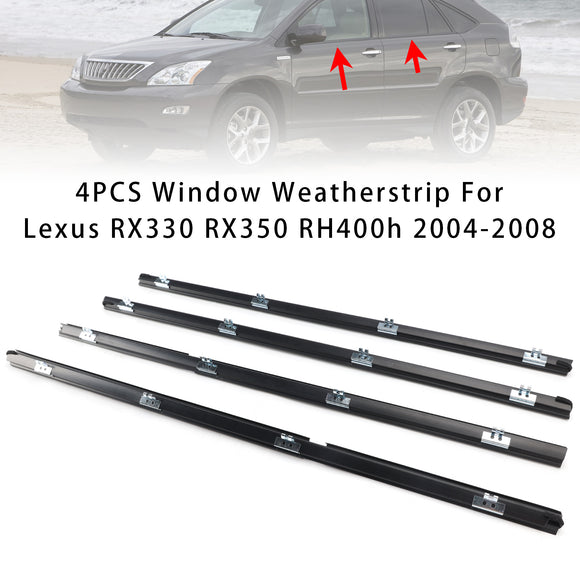 2003-2008 Lexus RX330 RX350 RH400h 4 stuks raamafdichting 68171-48032 68172-48032 68173-48031 68174-48031