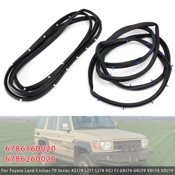 Toyota Land Cruiser 70 Series KZJ78 LJ71 LJ78 HZJ FJ GRJ76 GRJ79 VDJ76 VDJ79 2Pcs Left+Right Front Door Weatherstrip 67861-60020 67862-60020 - 0