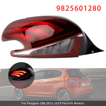 2015-2019 Peugeot 208 Facelift-modellen LED-achterlicht links achterlichtlamp 9825601280 9810343080 - 0