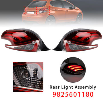 2015-2019 Peugeot 208 Facelift-modellen LED achterlicht links + rechts achterlichtlamp 9825601280 9810343080 - 0