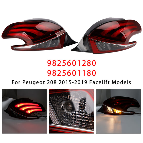 LED-Rücklicht hinten links + rechts für Peugeot 208 2015–2019 Facelift-Modelle