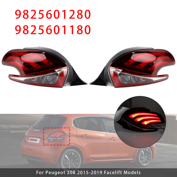 LED-Rücklicht hinten links + rechts für Peugeot 208 2015–2019 Facelift-Modelle