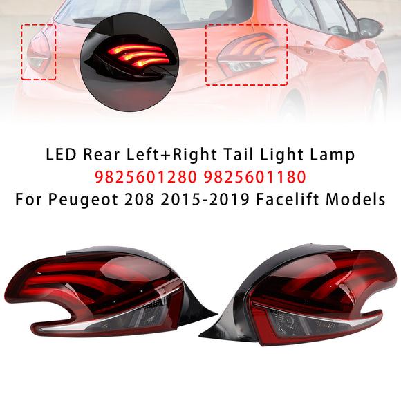 LED-Rücklicht hinten links + rechts für Peugeot 208 2015–2019 Facelift-Modelle
