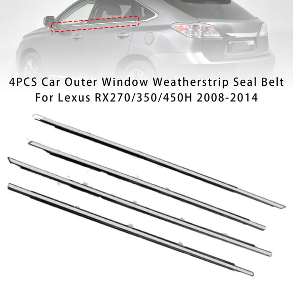 Ceinture d'étanchéité pour fenêtre extérieure de voiture, 4 pièces, pour Lexus RX270/350/450H 2008 – 2014