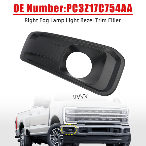 Right Fog Lamp Light Bezel PC3Z17C754AA For Ford F250/350/450/550 2023-2025