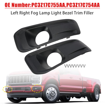2023-2024 Ford F-450/F-550 Super Duty 6.7L 7.3L Links Rechts Mistlamp Licht Bezel Trim Filler PC3Z17C755AA PC3Z17C754AA - 0