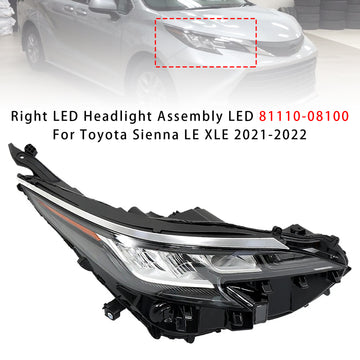 Toyota Sienna LE XLE Oikea LED 2021-2022 Ajovalojen kokoonpano LED 81110-08100 - 0