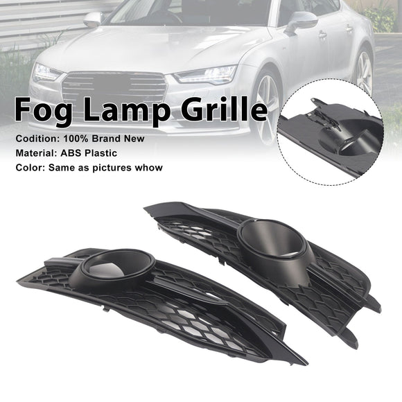 Schwarze Frontstoßstangen-Nebelscheinwerfer-Kühlergrill-Abdeckungsblende für Audi S7 A7 S-Line 2012–2015
