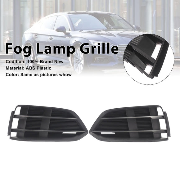 Schwarze Frontstoßstange, Nebelscheinwerfer, Grill, Grillabdeckung, Blende, passend für Audi A5 2017–2019