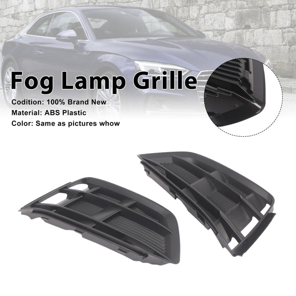Schwarze Frontstoßstange, Nebelscheinwerfer, Grill, Grillabdeckung, Blende, passend für Audi A5 2017–2019