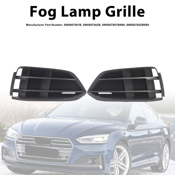 Schwarze Frontstoßstange, Nebelscheinwerfer, Grill, Grillabdeckung, Blende, passend für Audi A5 2017–2019