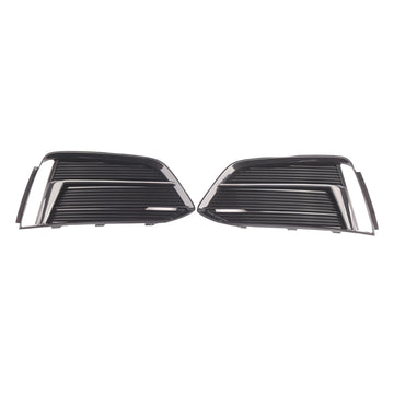 Black/Chrome Front Bumper Fog Light Grille Cover Bezel Fit Audi A5 2017-2019