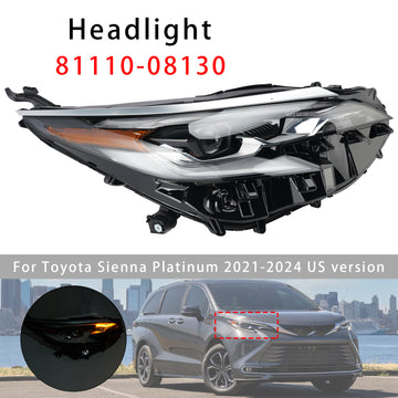 2021-2024 Toyota Sienna Led oikea ajovalokokoonpano 81110-08130 8111008130 Matkustajan puoli - 0