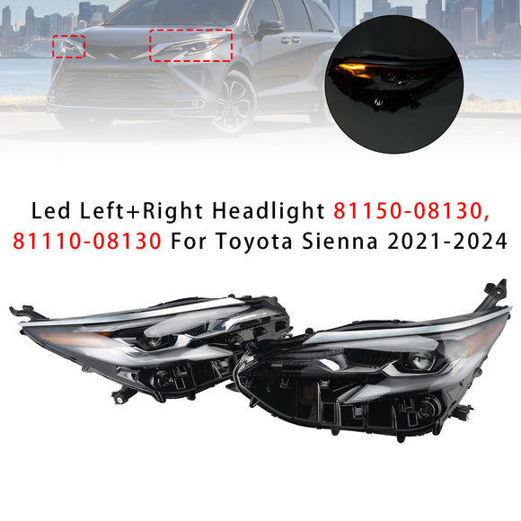 Faro principale sinistro + destro 81150-08130 81110-08130 per Toyota Sienna 2021-2024