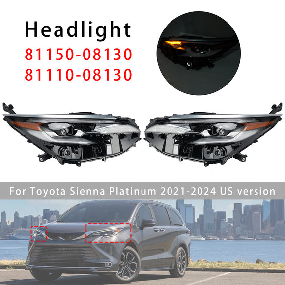 Faro principale sinistro + destro 81150-08130 81110-08130 per Toyota Sienna 2021-2024
