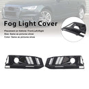 Calandre de phare antibrouillard noire pour pare-choc avant, 2 pièces, compatible avec Audi A4 B9 S4 2016 – 2019-1