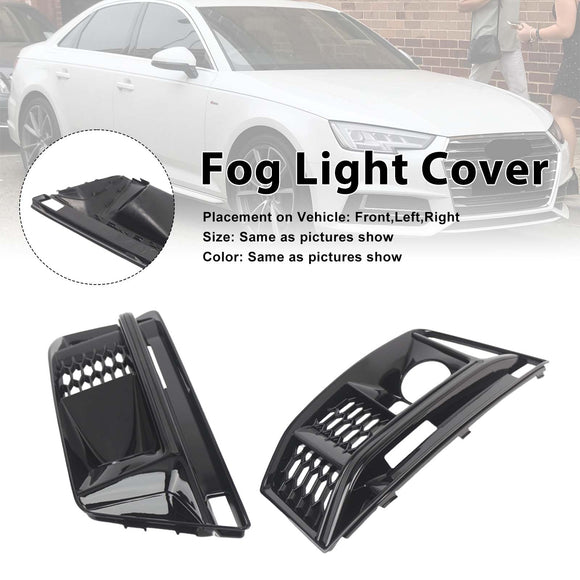 Calandre de phare antibrouillard noire pour pare-choc avant, 2 pièces, compatible avec Audi A4 B9 S4 2016 – 2019