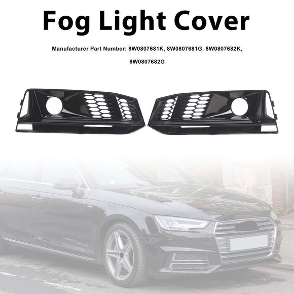 Calandre de phare antibrouillard noire pour pare-choc avant, 2 pièces, compatible avec Audi A4 B9 S4 2016 – 2019