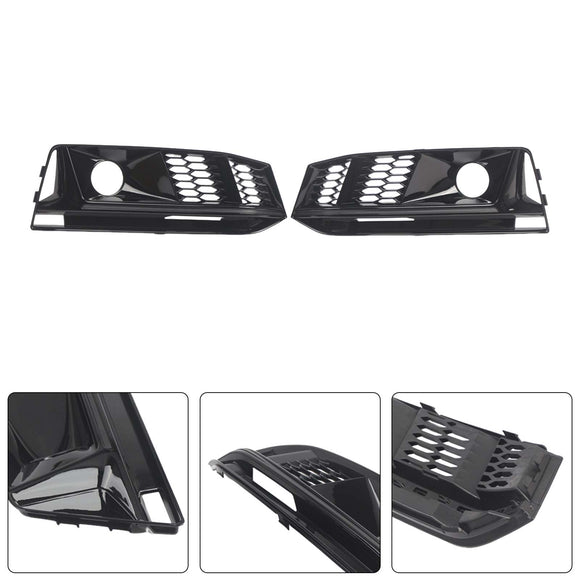 Calandre de phare antibrouillard noire pour pare-choc avant, 2 pièces, compatible avec Audi A4 B9 S4 2016 – 2019